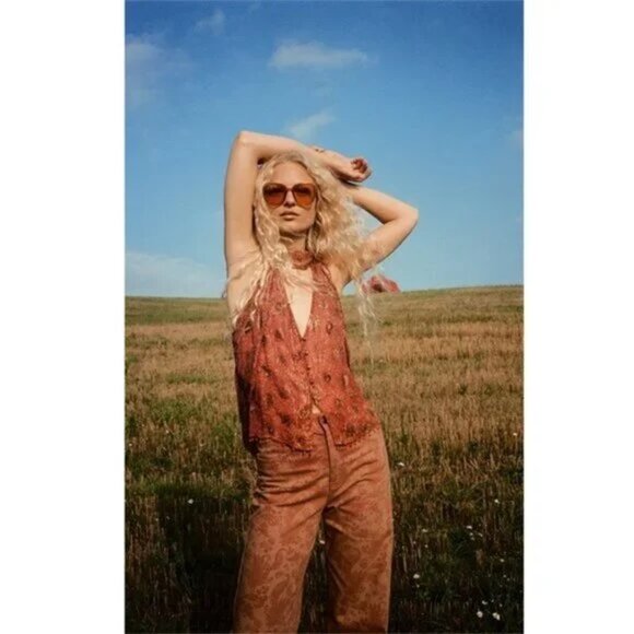 Zara paisley Print Straight Leg Jeans - Picture 3 of 9